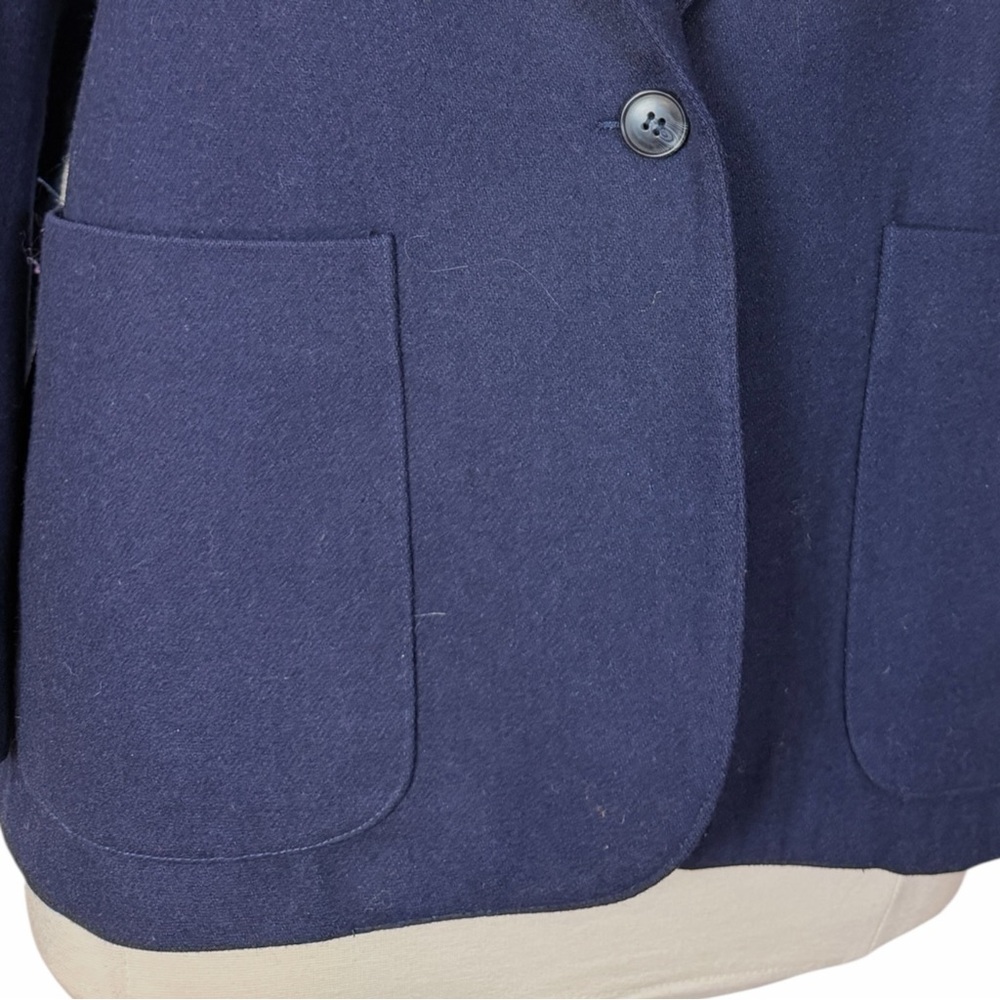 Vintage Accent Navy Wool Blazer Women’s Size 14 Made USA ILGWU Tailored Jacket - Picture 9 of 12